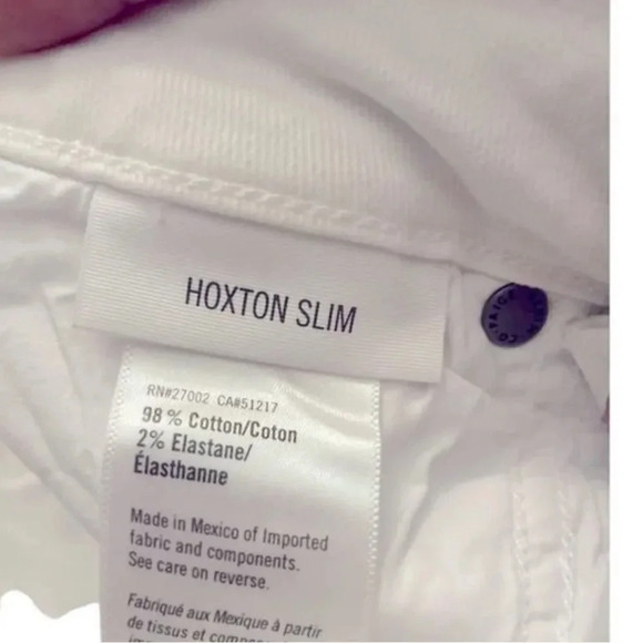 NWOT PAIGE DENIM “HOXTON SLIM” WHITE JEANS SIZE 24 - Picture 10 of 11